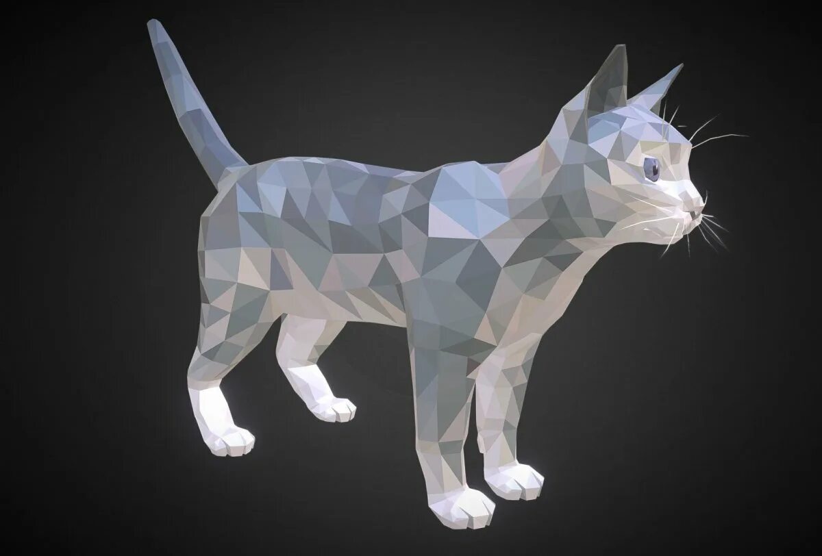 Cat Low Poly 3d model. 3d Макс Лоу Поли. Моделирование животных. Животные для моделирования. Три д животное