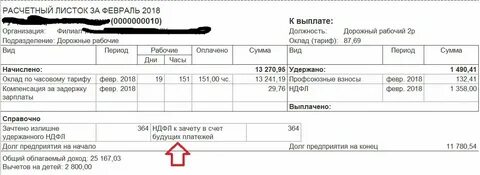 Ндфл к зачету что это