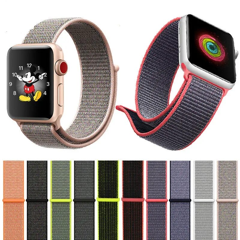 Ремешки для смарт часов apple. Ремешок для эппл вотч тканевый. тканевый ремешок на апл вотч. ремешки на эппл вотч ткань. ремешок на липучке для apple watch.