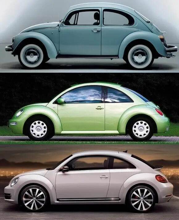 Как изменялась машина. Фольксваген Beetle поколения. Volkswagen Beetle габариты. Фольксваген Битл габариты. Volkswagen Жук поколения.