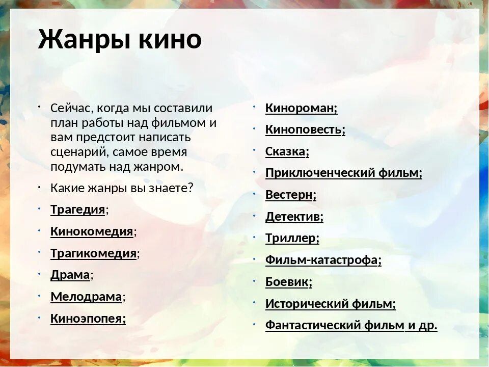 Какие бывают название списков