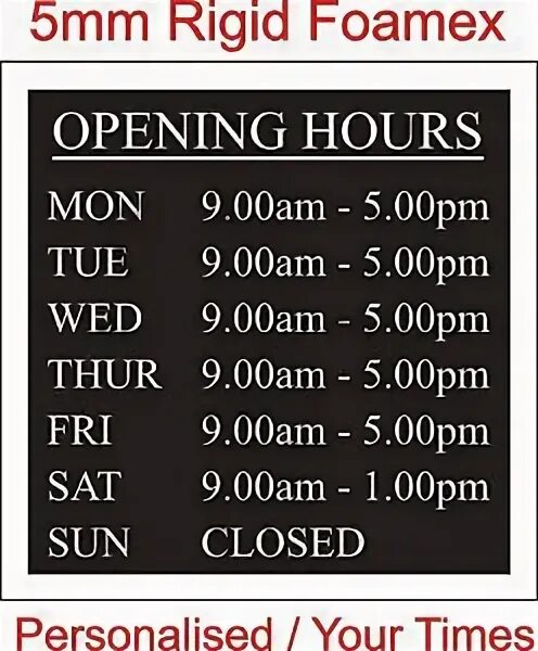 Closing hours