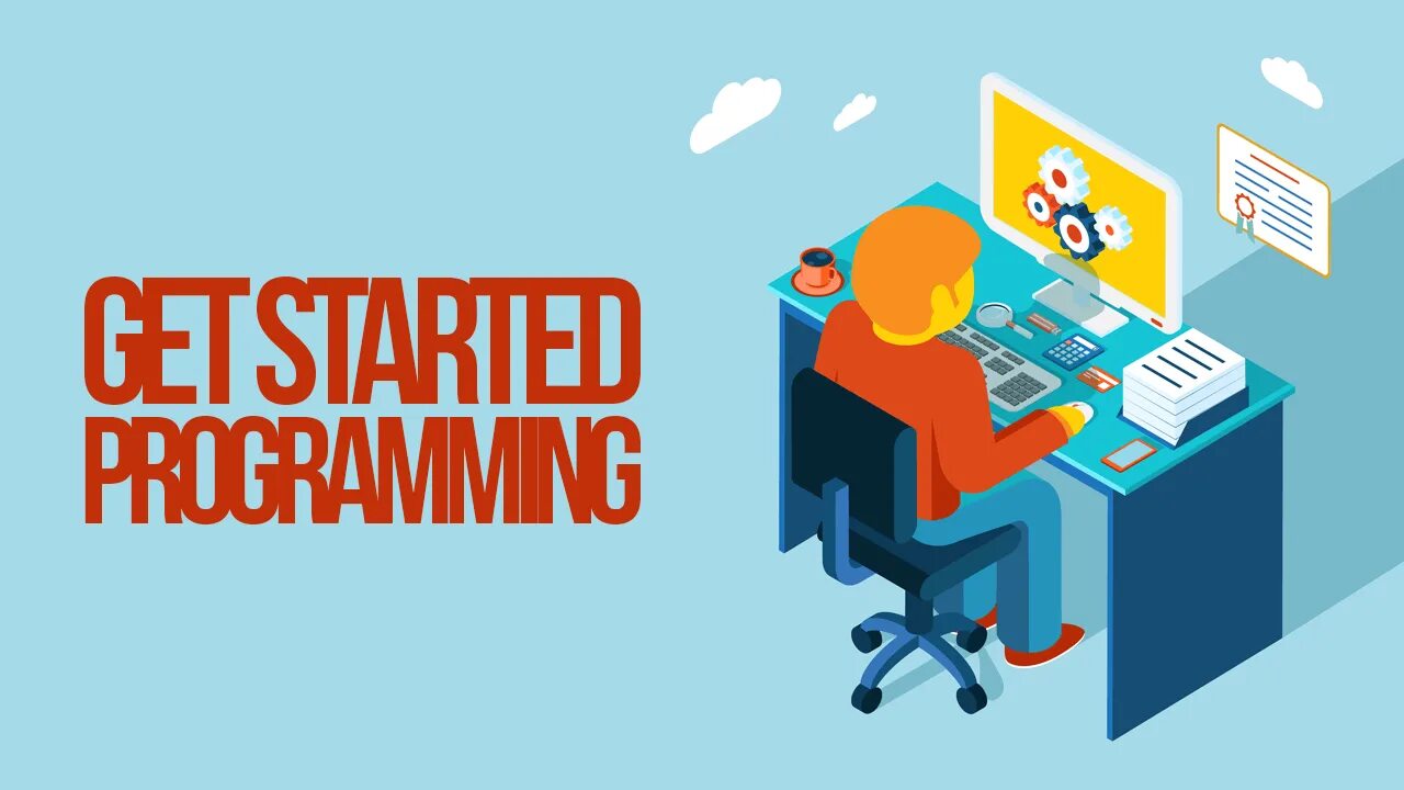 Developer start. Start coding. programmer.