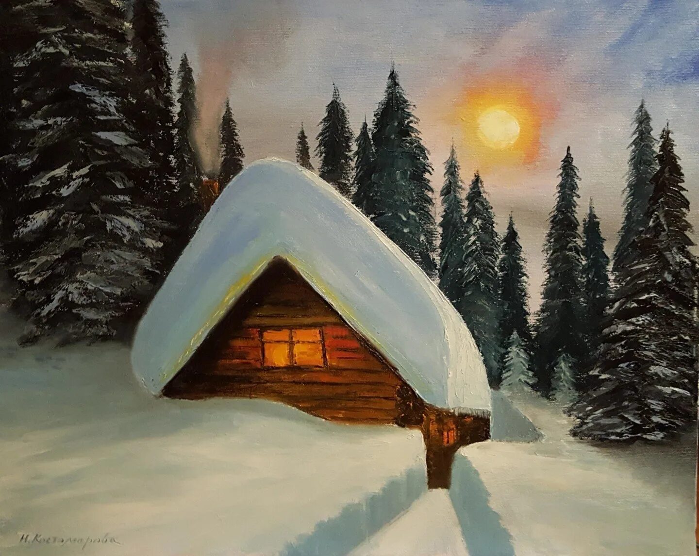 Зимний пейзаж с домом. Избушка в зимнем лесу. Сказочная избушка в зимнем лесу. Избушка в лесу. Зайдешь в такую избушку зимой жилым
