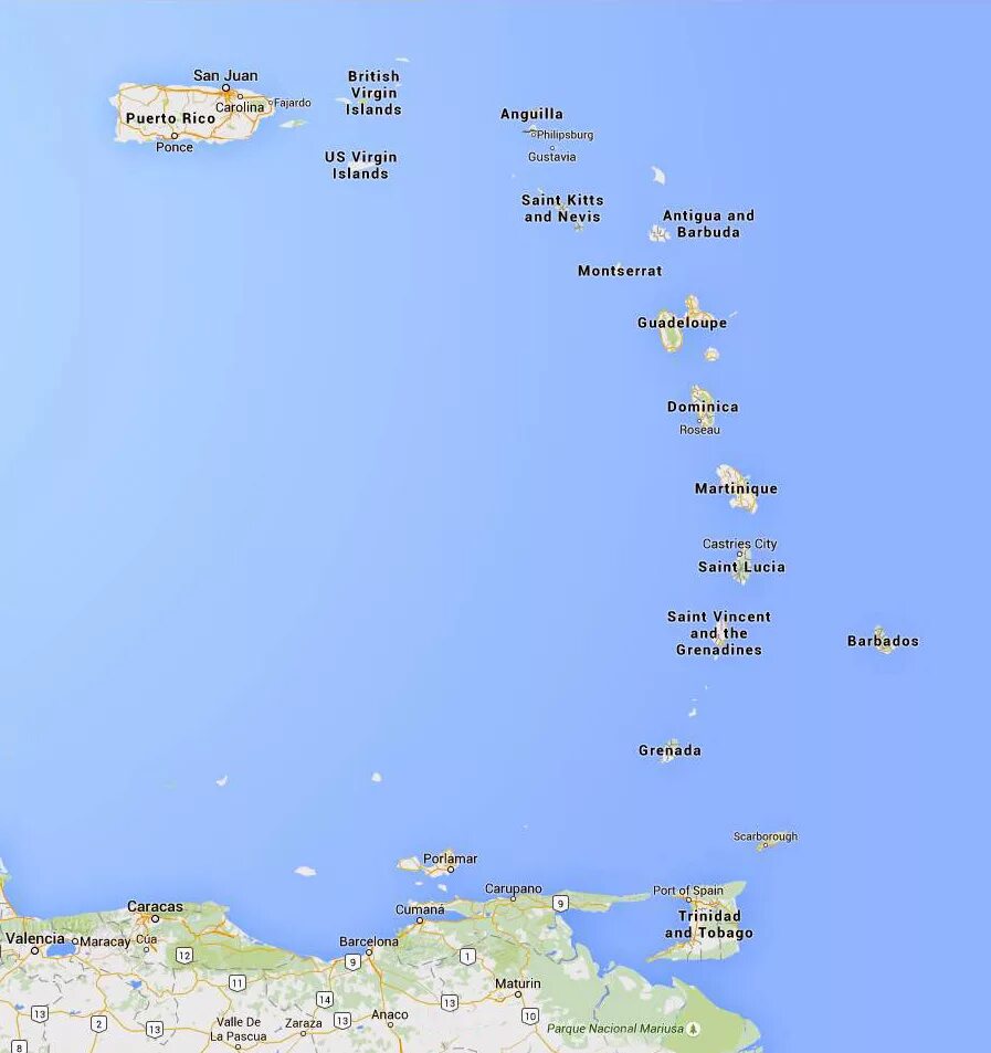 Архипелаг большие Антильские острова на карте. Государства малых Антильских островов. Малые Антильские острова на карте.
