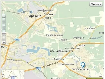 Карта поселка свердловский