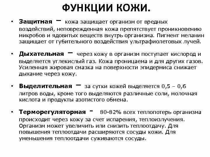 Охарактеризуйте роль кожи в жизни. Функции кожи. Функции кожи человека. Защитная функция кожи. Общие функции кожи.