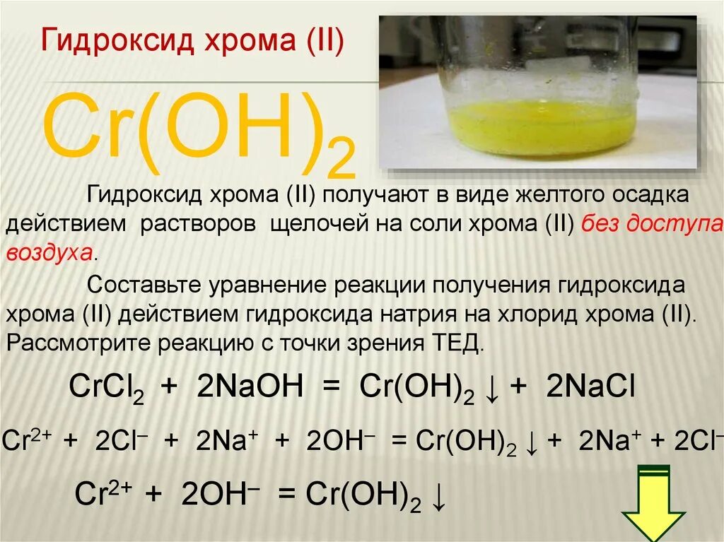 Образует желтую воду. Формула веществ гидроксид хрома 3. Гидроксид хрома 3 плюс щелочь. Окисление гидроксида хрома 2. Гидроксид хрома плюс щелочь.