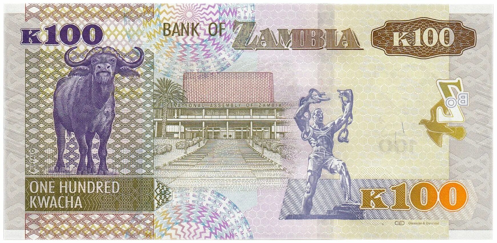 Замбийская банкнота 100 квач. Деньги Замбии. Замбия 100 квача UNC. Банкноты 2 квача Замбия 2020.