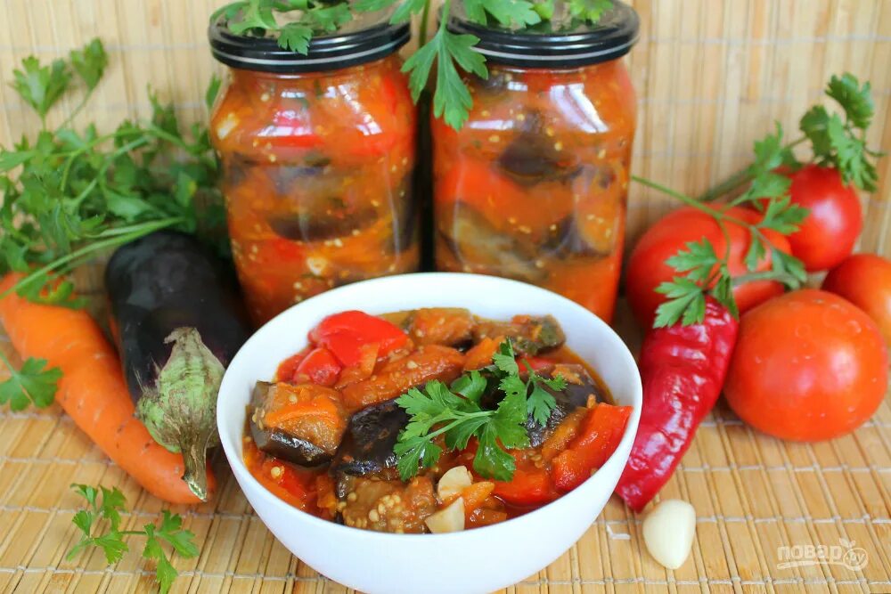 Рецепт баклажанов и перцев