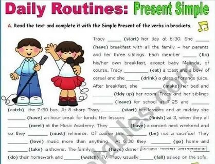 Present simple daily routine
