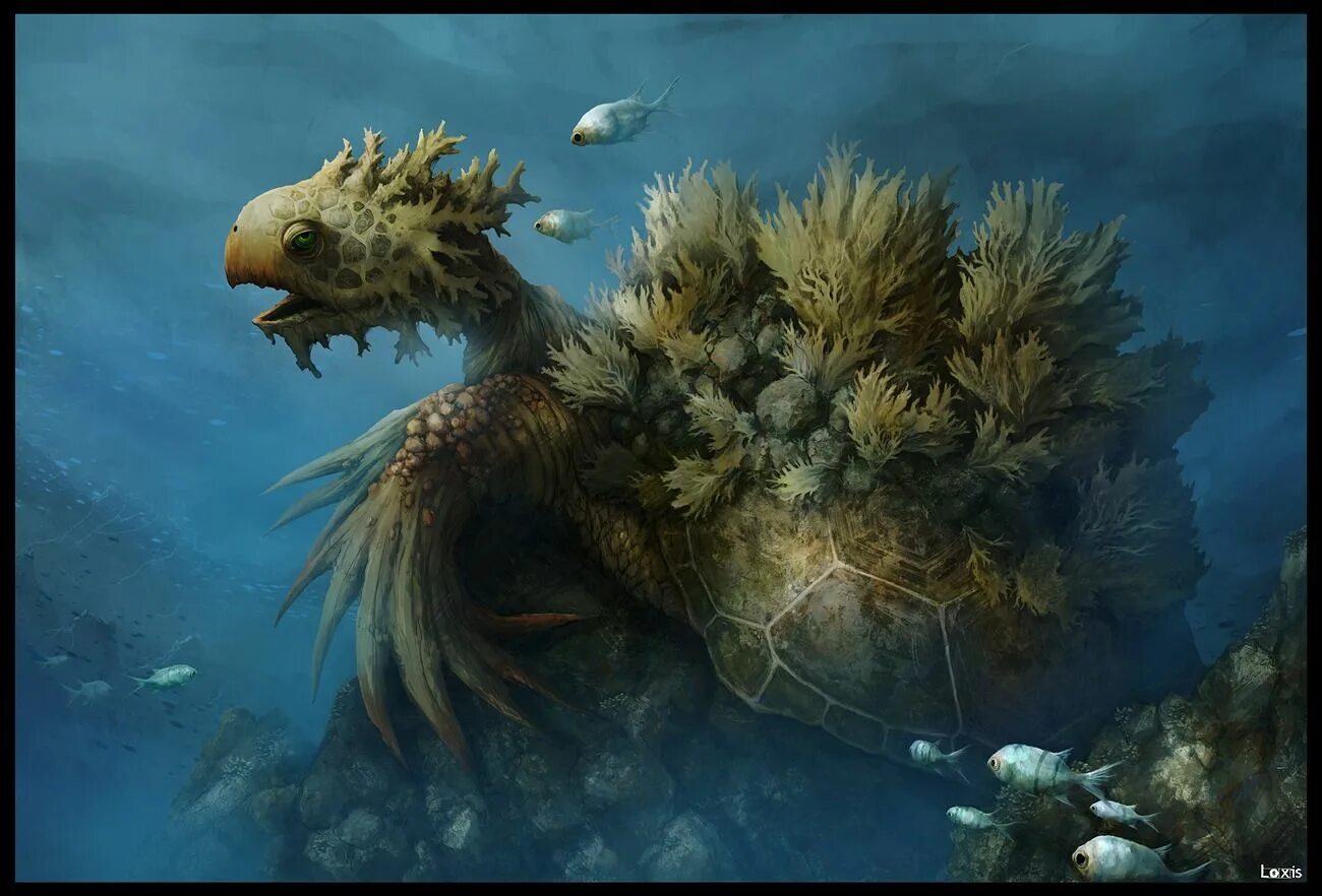 Подводные монстры. Морской дракон. Морские фантастические существа. Мифический морской дракон.