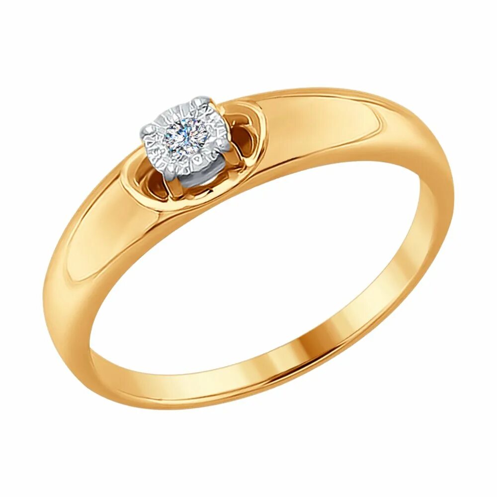 SOKOLOV кольцо из золота с бриллиантом 1011907. Помолвочное кольцо золото 585. Кольцо из белого золота с бриллиантом Соколов. Помолвочное кольцо золотое 585.