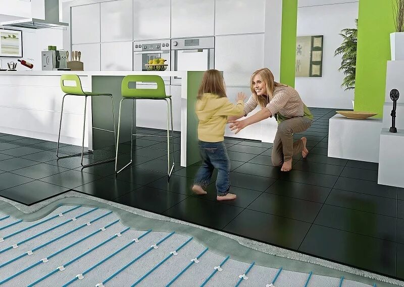 Теплый пол на кухне. Плитка на теплый пол. Теплый пол в кухне гостиной. Теплый пол на кухне. Нагревательный мат для теплого пола.