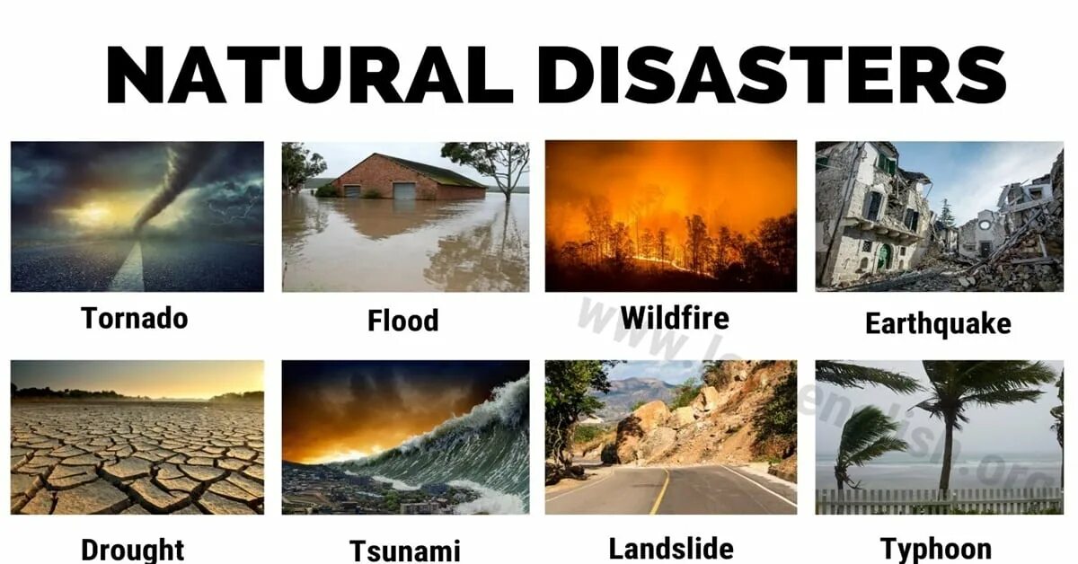 Kinds of disasters. Natural disasters на английском. природные катастрофы на английском. стихийные бедствия для детей. стихийные бедствия на английском.