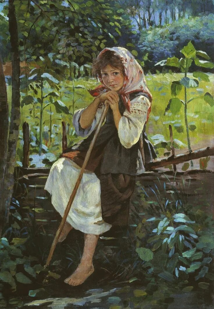 Крестьянская девочка. «крестьянская девочка с прутиком», 1881.