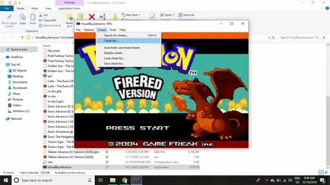 Pokemon fire red cheats