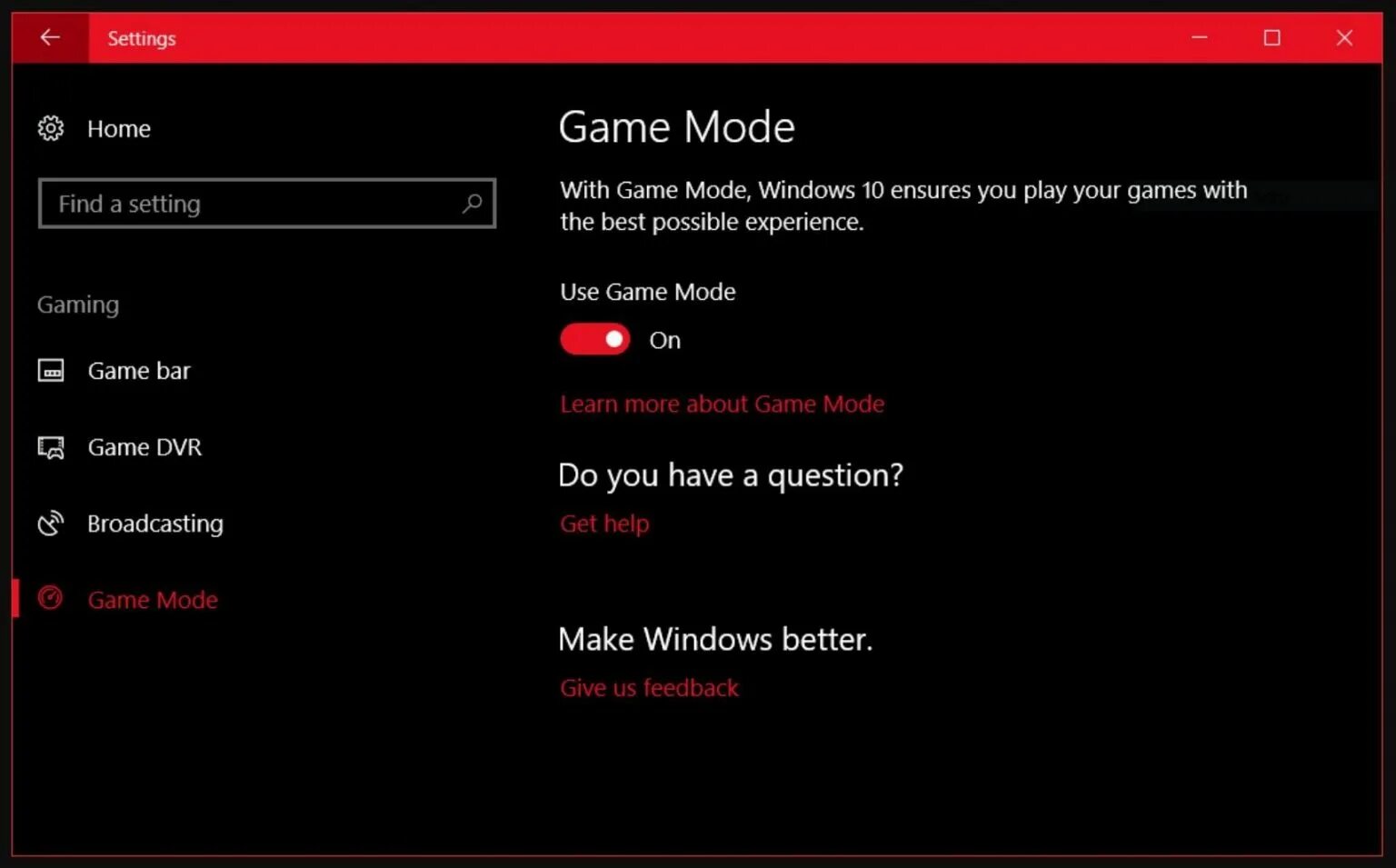 Windows settings перевод. Игровой режим windows 10. game window mode. gamemode игровой режим. gamemode игровой режим виндовс 7.