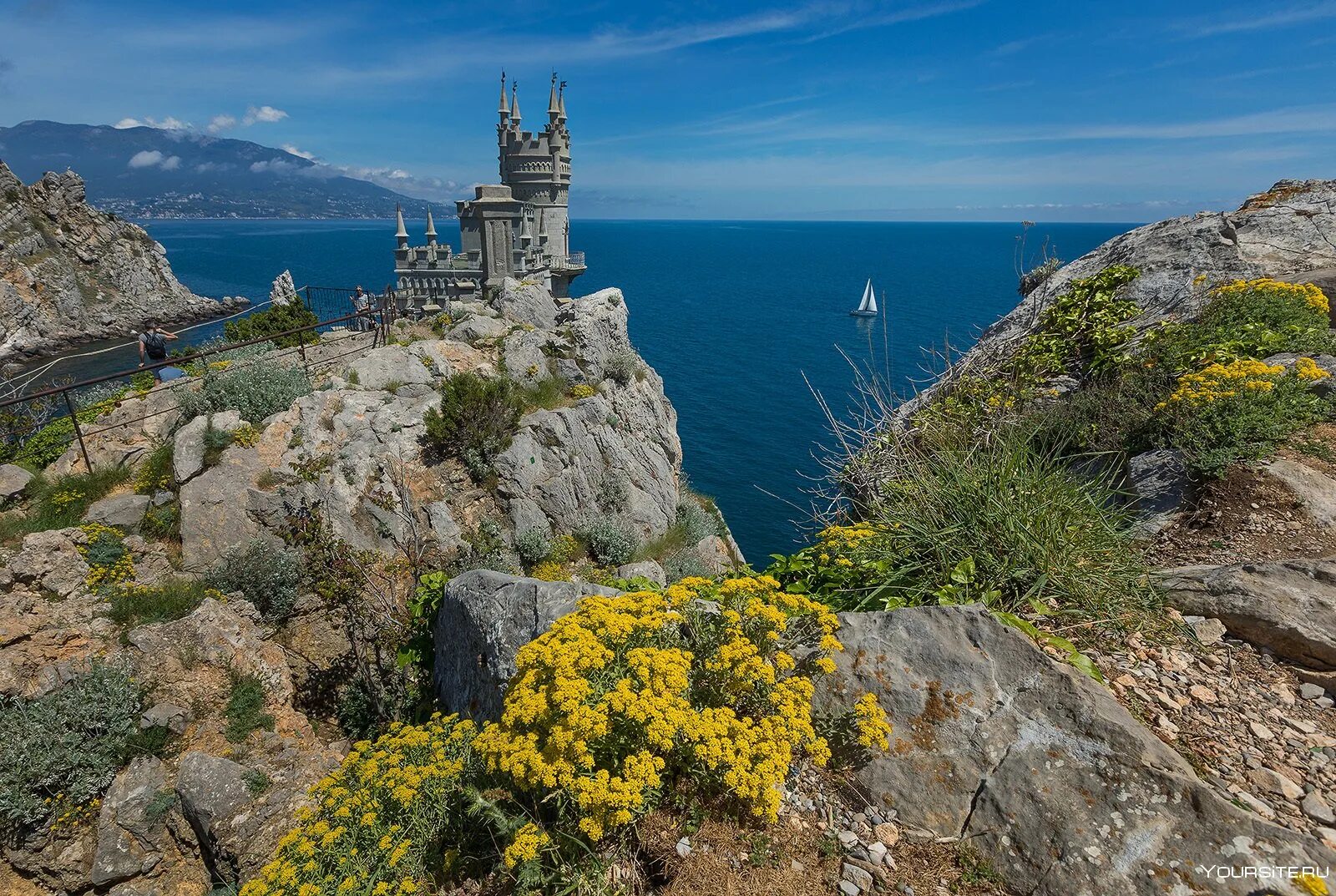 Крым Ялта Ласточкино гнездо. Ялта Ласточкино гнездо с моря. Ласточкино гнездо в Крыму весной. Крым падет