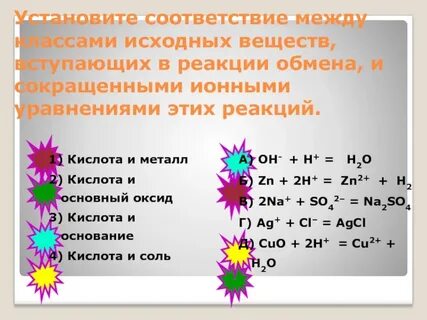 Пара веществ вступающих в химическую реакцию
