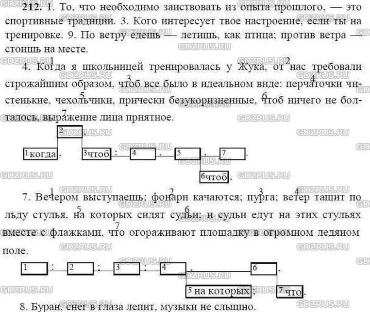 Упр 212 русский 9 класс ладыженская. Русский язык 9 класс номер 212.