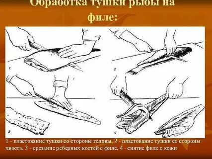 Разделка рыбы на филе без кожи