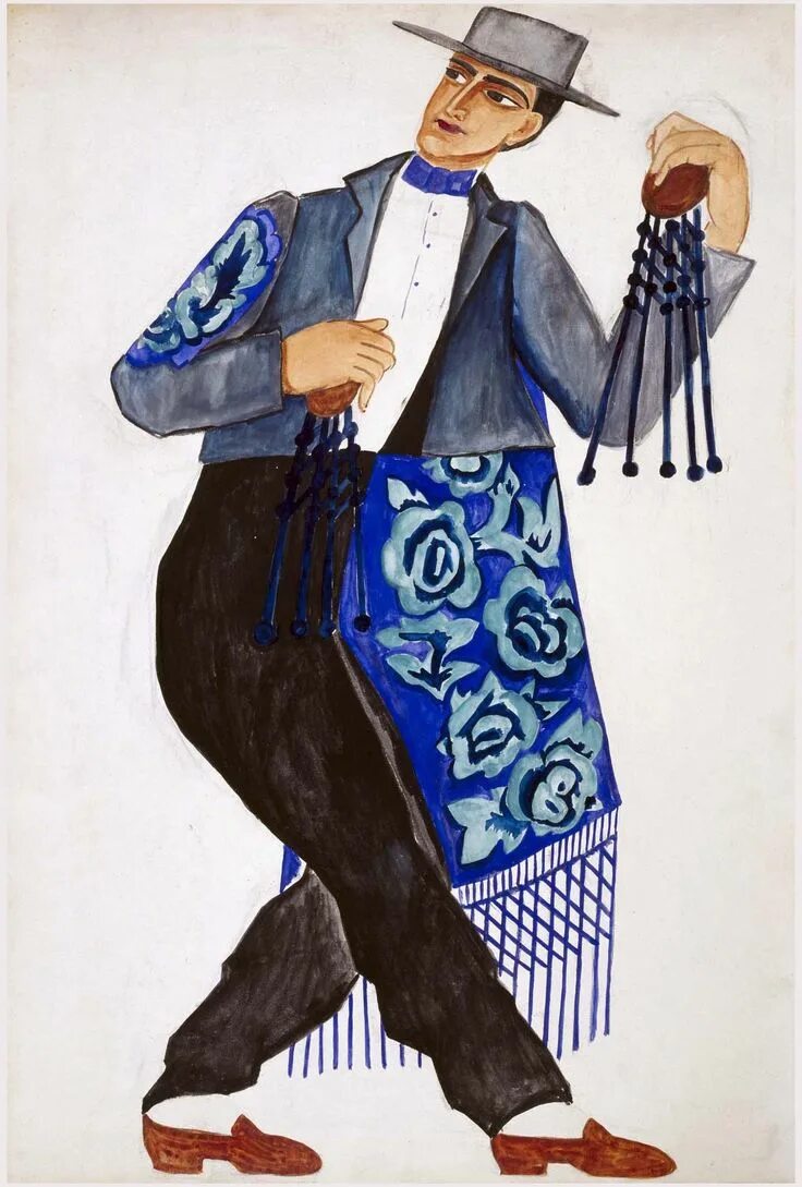 Рисунок культуры костюма. Гончарова костюмы. Natalia Goncharova. Espagnole. Костюм артэ