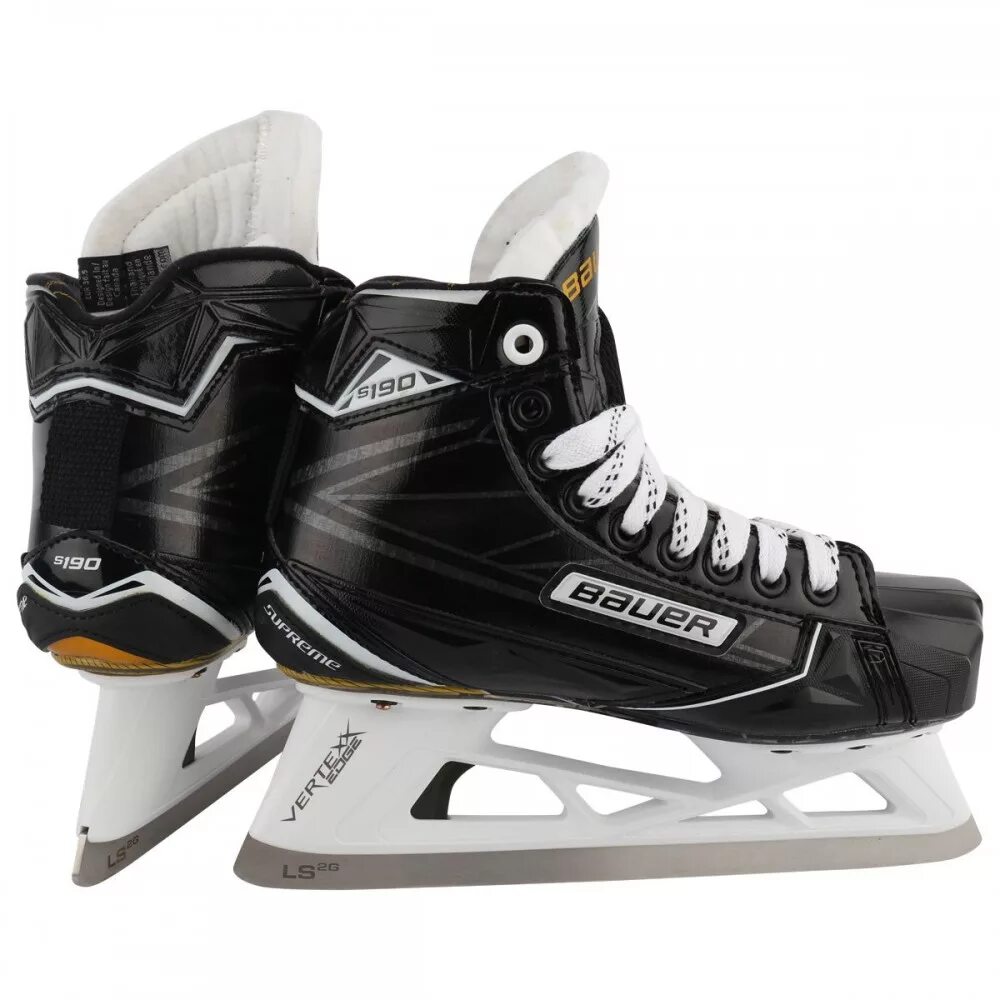 Купить вратарские коньки. Хоккейные коньки Bauer Supreme s190. Bauer s190 коньки Jr. Коньки Бауэр Суприм 190. Коньки Bauer Supreme s190 SR вратарские.