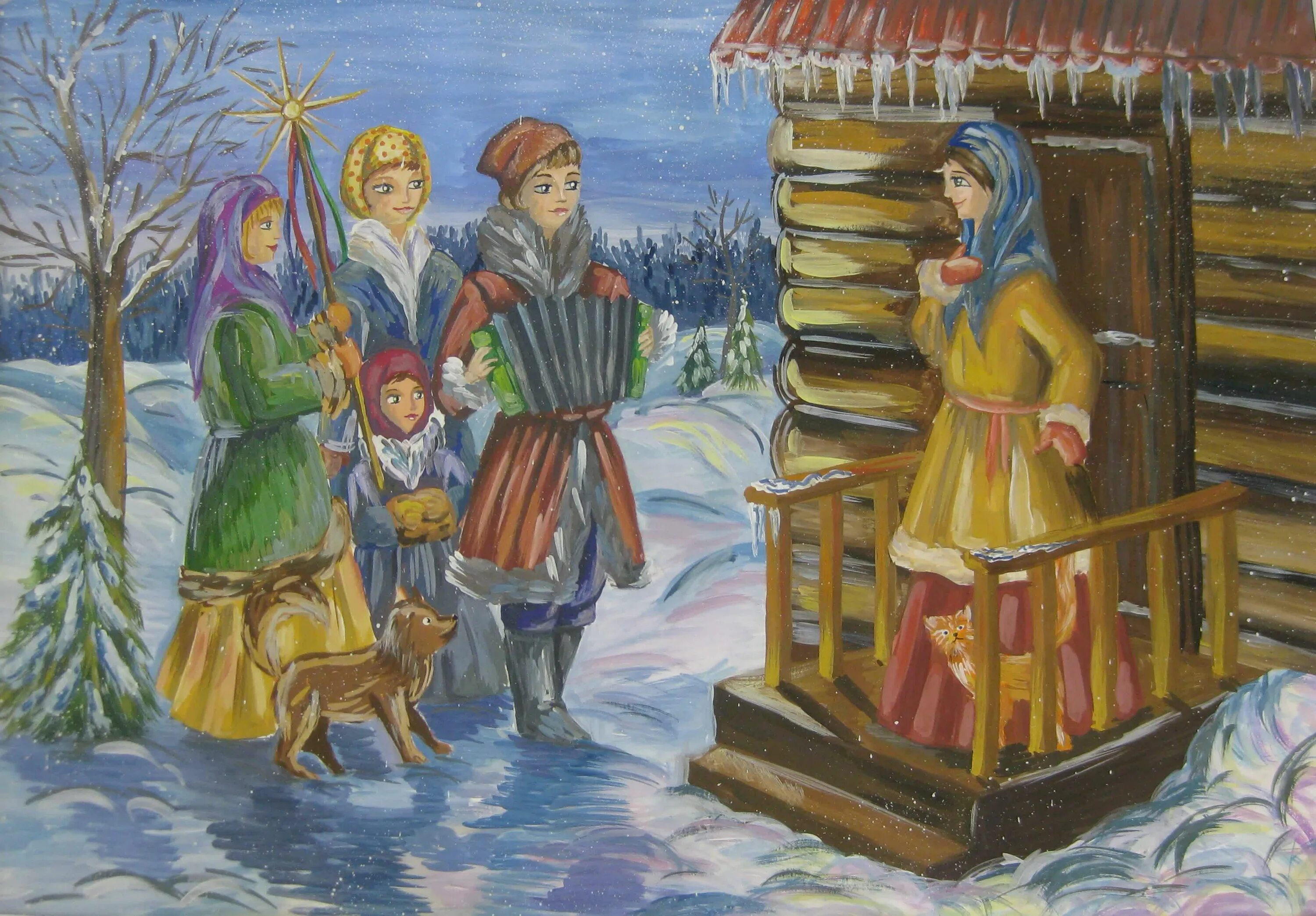 Народный праздник 13 января. Рождество на руси каледование. рождественские святки. колядование на святки. народные праздники рождество.