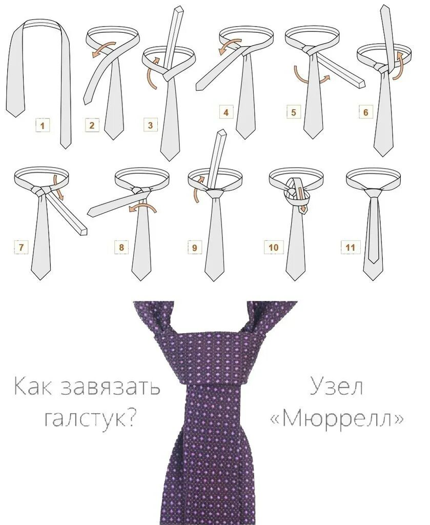 Завязываем мужской галстук видео. Схема завязывания галстука. Галстук схема завязки завязывания. Узел Элдридж галстук схема. Узел Мюррелл галстук.