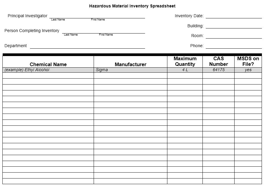Inventory file. Inventory list. statement list. inventory of documents sample.