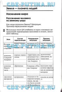 Заполнить таблицу по географии 7 класс