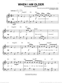 When I Am Older (from Disney's Frozen 2) sheet music (easy) for piano ...
