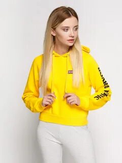 Желтое худи женское