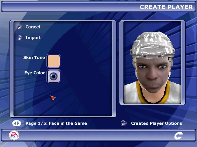 Created player. Created player