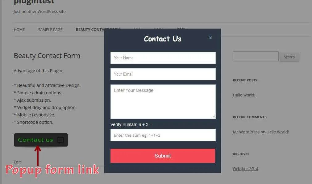 Contact form. Popup form. Простая контактная форма WORDPRESS. Форма обратной связи вордпресс.