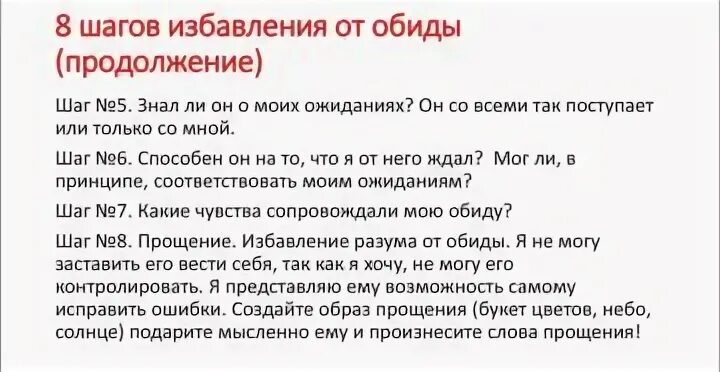 Обида избавление
