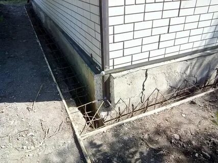 Усиление угла фундамента