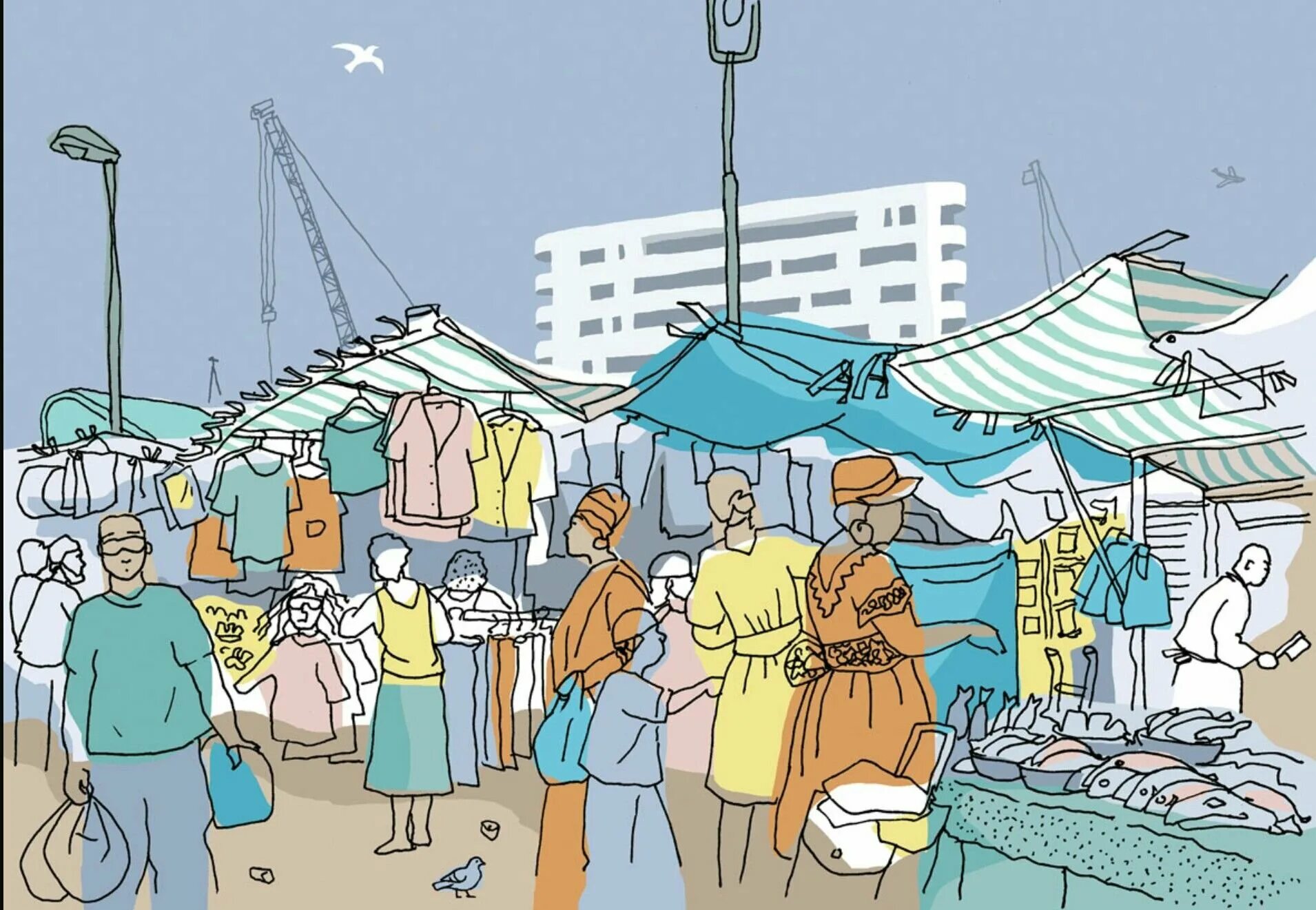 Нарисовать рынок. Рынок иллюстрация. Зарисовки на рынке. Рисунок на тему рынок.