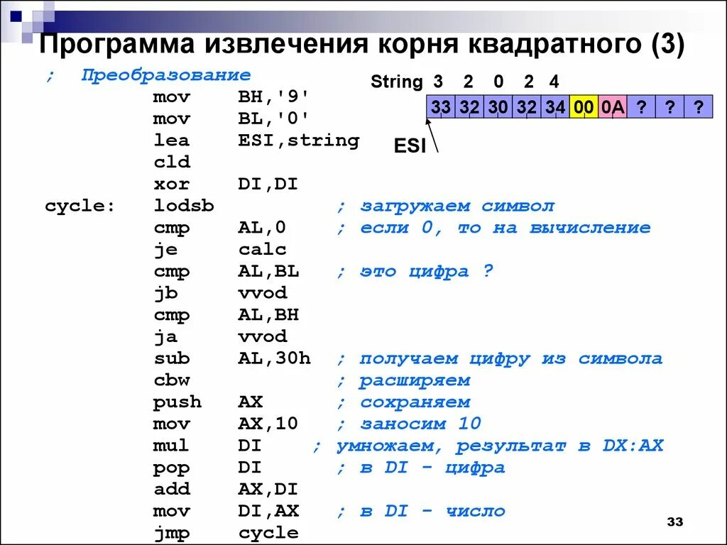 Извлечение корня 3. Числа в ассемблере. Функции в ассемблере. Программа на ассемблере. Ассемблер квадрат.