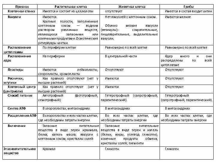 Признаки грибов наличие клеточной стенки. Растительная клетка животная клетка грибная клетка таблица. Признак растительная клетка животная клетка грибная клетка таблица. Таблица признаки растительная клетка животная клетка. Органоиды клетки таблица животные растения грибы.