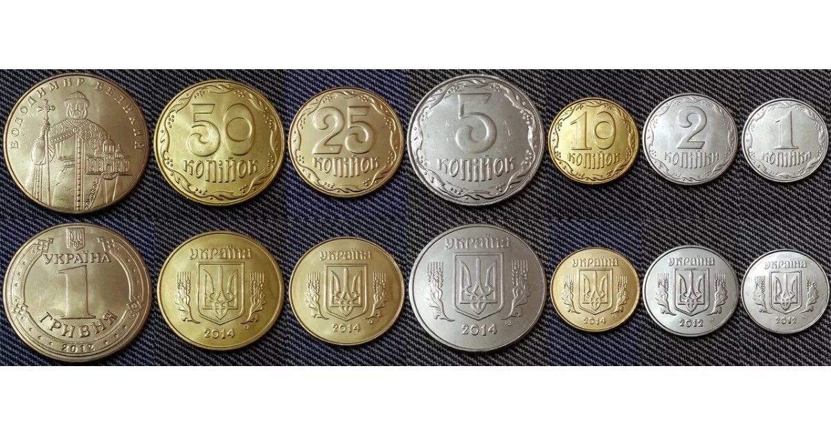 Украинские монеты. Деньги Украины монеты. Набор украинских монет. Мелочь Украины.