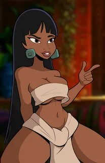chel, the road to el dorado, 1girls, abs, bare shoulders, big breasts, brea...