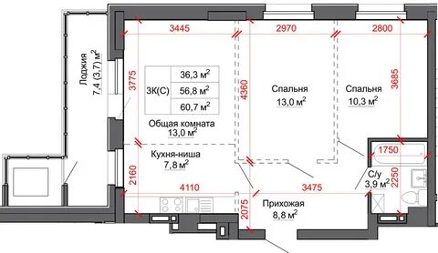 3 8 квартиры это сколько