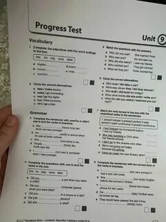 Progress test unit 2 9 класс
