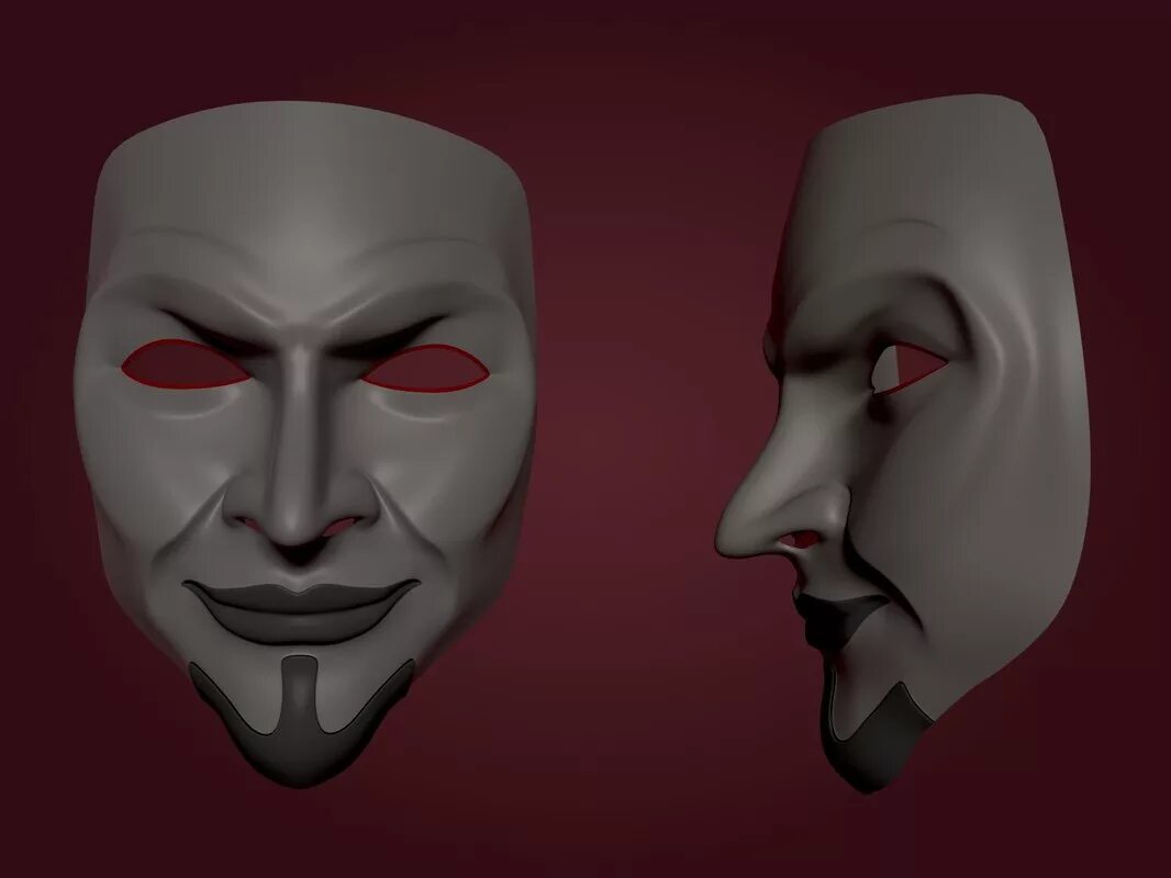 Маска 5 03 03 2025. Маска анонимуса 3д модель. маска 3ds max. маска 05.03.2025.