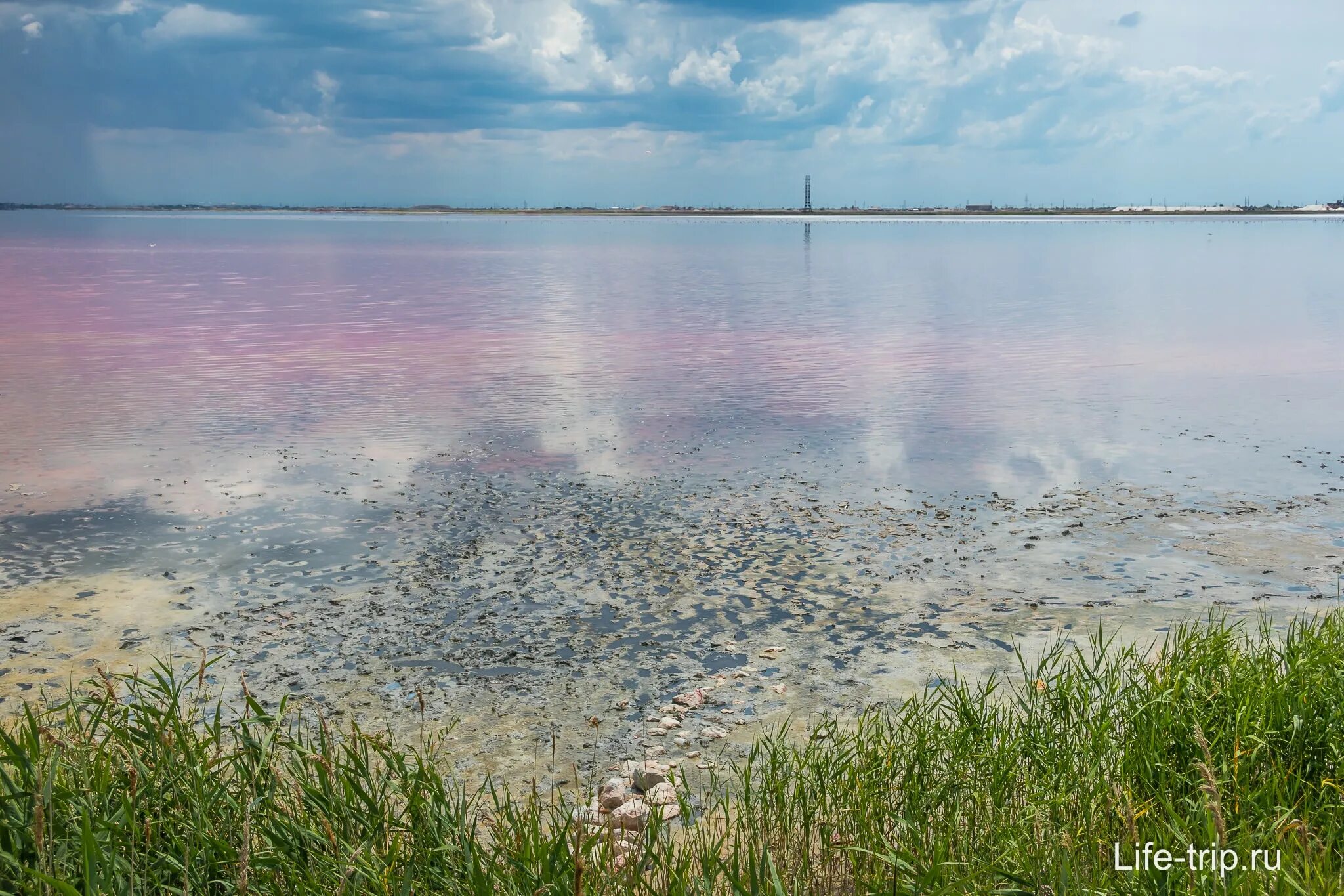 КРЫМ : Лечебное озеро Сасык Сиваш в Евпатории.CRIMEA: The healing lake Sasyk Siv