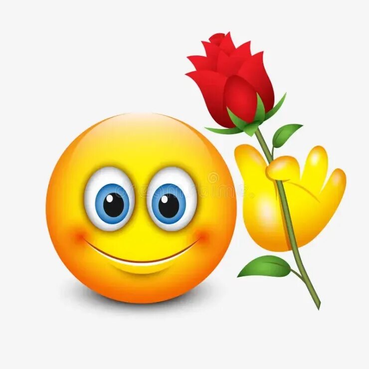 Веселая картинка добро. Смайлик с цветами. Смайл цветочек. Смайлик с розой. Смайлик дарит цветы.