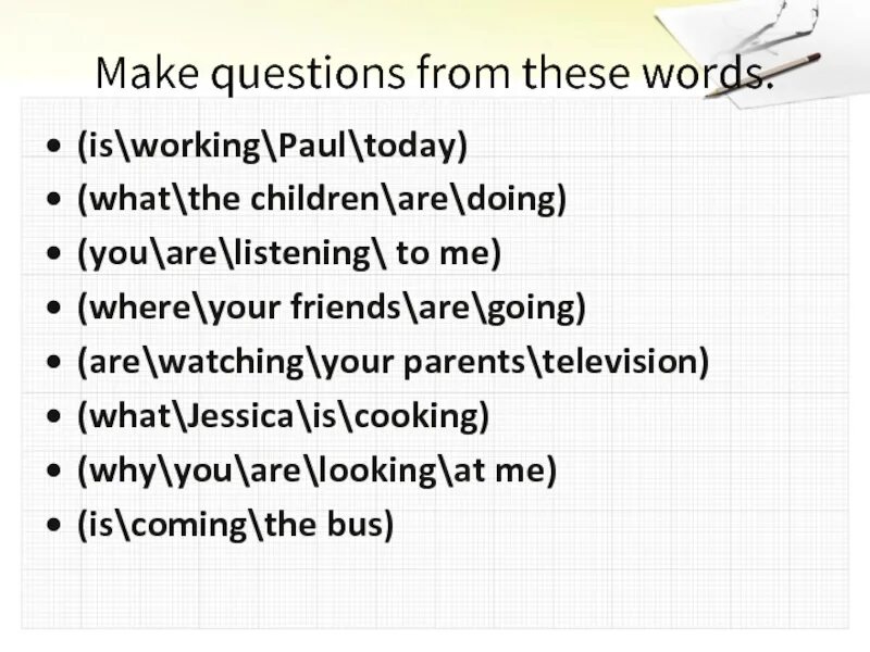 Make questions. From вопросы. Make questions with these Words. Make questions from the Words.. Making questions with do does did