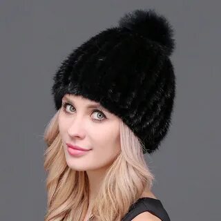 Вязаная шапка из норки